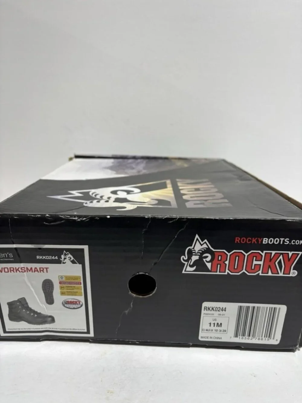 Rocky Men’s Worksmart Black Composite Toe Work Boots, Size 11 M